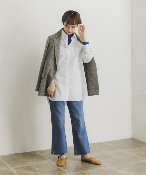 URBAN RESEARCH（アーバンリサーチ）の「コットンオーバーシャツ（シャツ/ブラウス・レディース・ホワイト/ブルー/ストライプ・FREE）」の11枚目の写真