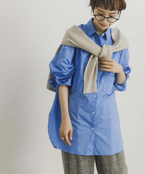 URBAN RESEARCH（アーバンリサーチ）の「コットンオーバーシャツ（シャツ/ブラウス・レディース・ホワイト/ブルー/ストライプ・FREE）」の20枚目の写真