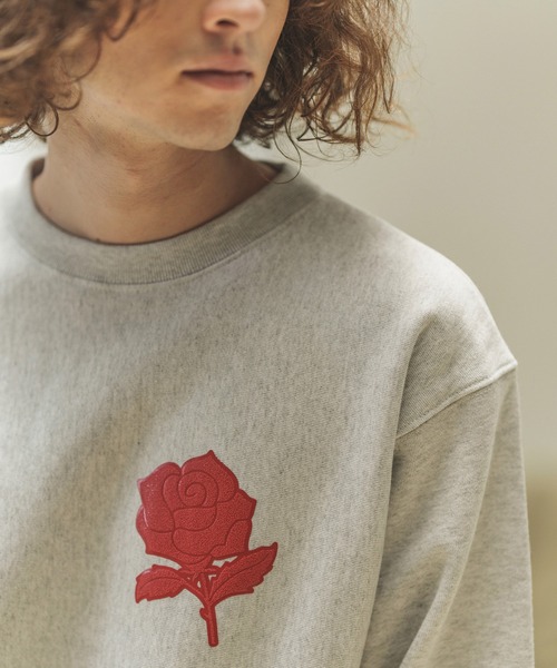 CAMBIO(カンビオ)の「msw1189-刺繍風ワンポイント(バラ)スウェット(スウェット・メンズ・ホワイト/ブラック/アッシュ/ベージュ・S/M/L/XL)」の22枚目の写真