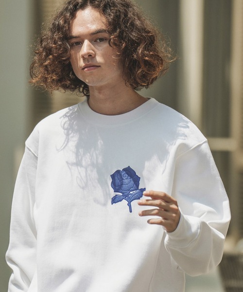 CAMBIO(カンビオ)の「msw1189-刺繍風ワンポイント(バラ)スウェット(スウェット・メンズ・ホワイト/ブラック/アッシュ/ベージュ・S/M/L/XL)」の15枚目の写真