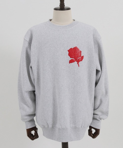 CAMBIO(カンビオ)の「msw1189-刺繍風ワンポイント(バラ)スウェット(スウェット・メンズ・ホワイト/ブラック/アッシュ/ベージュ・S/M/L/XL)」の14枚目の写真