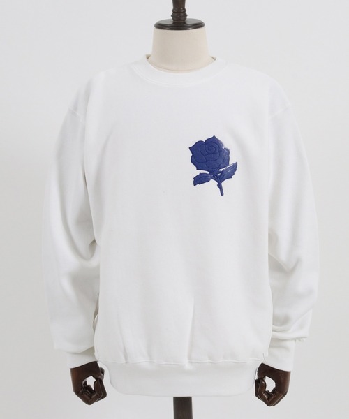 CAMBIO(カンビオ)の「msw1189-刺繍風ワンポイント(バラ)スウェット(スウェット・メンズ・ホワイト/ブラック/アッシュ/ベージュ・S/M/L/XL)」の17枚目の写真