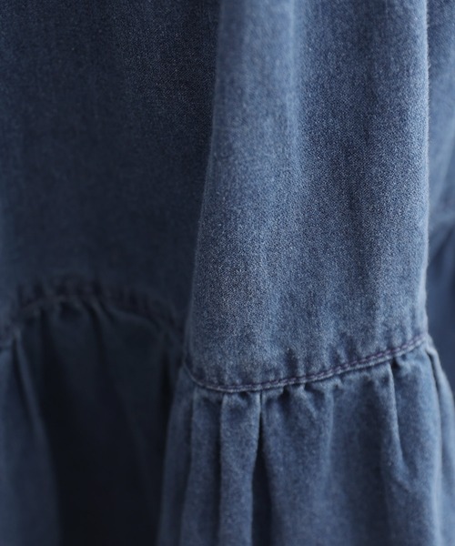 ElegChic(エレグシック)の「デニム ティアード サロペット スカート (スカート・レディース・ワンウォッシュ/ブルー・4L/XL/XXL/L/M)」の16枚目の写真