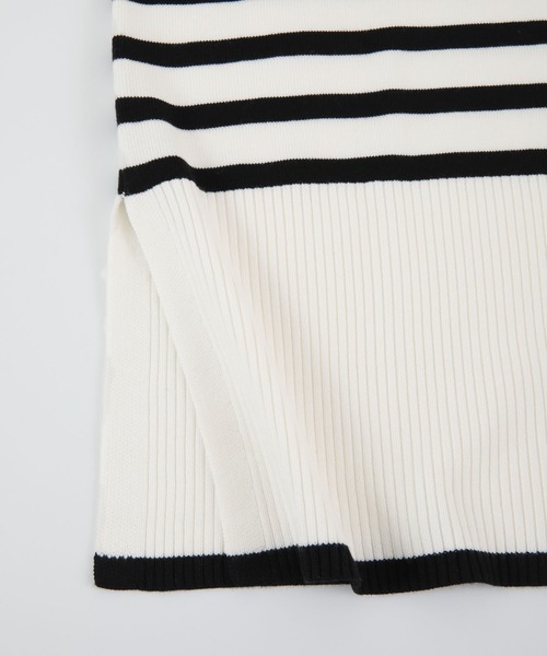 UR'S（ユアーズ）の「デザインボーダーニット（ニット/セーター・レディース・ホワイト/ブラック・M/S）」の16枚目の写真