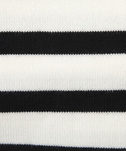 UR'S（ユアーズ）の「デザインボーダーニット（ニット/セーター・レディース・ホワイト/ブラック・M/S）」の10枚目の写真