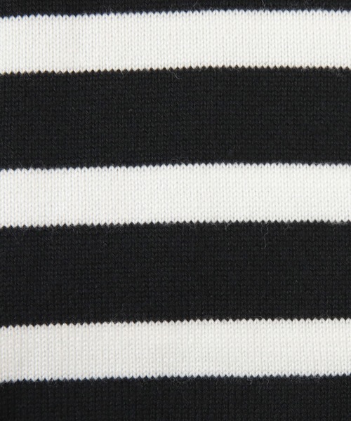 UR'S（ユアーズ）の「デザインボーダーニット（ニット/セーター・レディース・ホワイト/ブラック・M/S）」の8枚目の写真