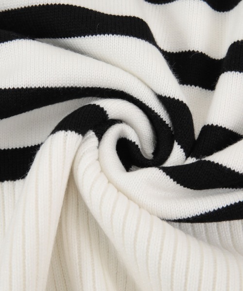 UR'S（ユアーズ）の「デザインボーダーニット（ニット/セーター・レディース・ホワイト/ブラック・M/S）」の19枚目の写真