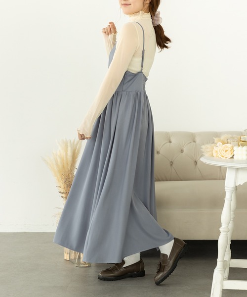 SLURR（スラ―）の「ギャザーフレアキャミワンピース（ワンピース・レディース・ブルー/その他8・FREE）」の6枚目の写真