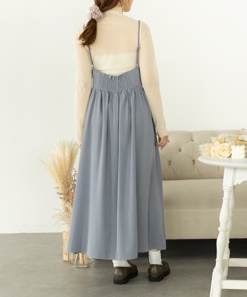 SLURR（スラ―）の「ギャザーフレアキャミワンピース（ワンピース・レディース・ブルー/その他8・FREE）」の4枚目の写真