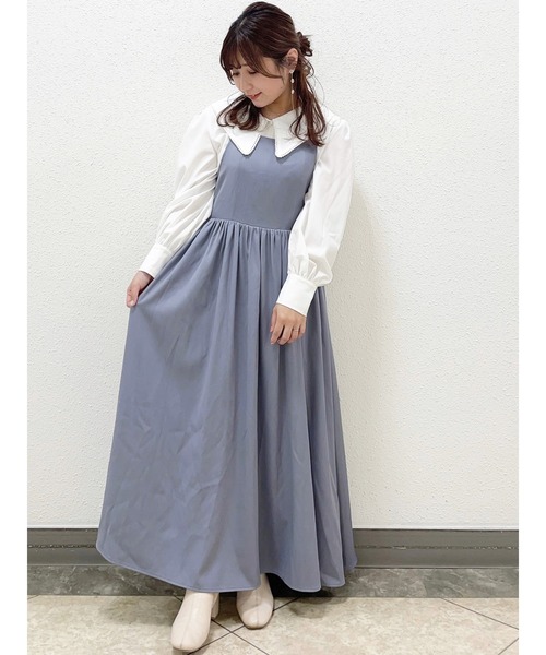 SLURR（スラ―）の「ギャザーフレアキャミワンピース（ワンピース・レディース・ブルー/その他8・FREE）」の7枚目の写真