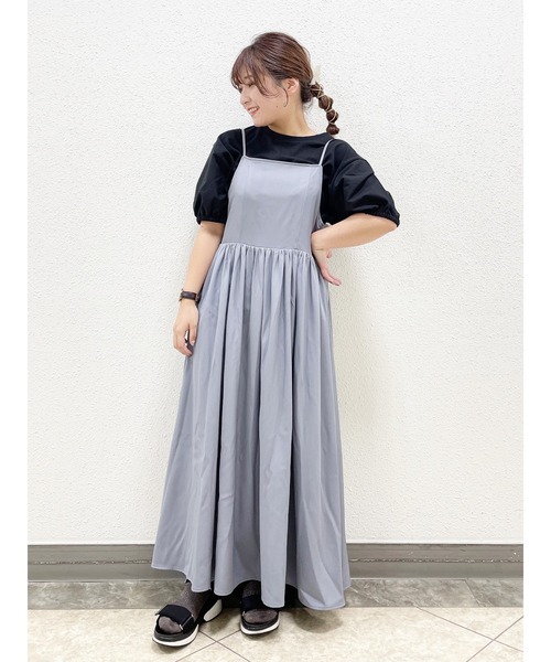 SLURR（スラ―）の「ギャザーフレアキャミワンピース（ワンピース・レディース・ブルー/その他8・FREE）」の5枚目の写真