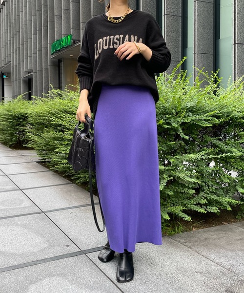 DouDou(ドゥドゥ)の「2WAYインターシャロゴニット(ニット/セーター・レディース・ブラック/モカ・FREE)」の6枚目の写真