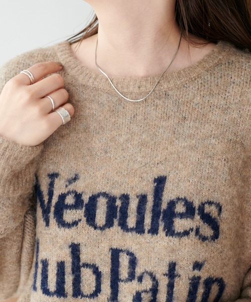 【セール】【ユニセックス/WEB限定】ダブルジャガードロゴビッグニットプルオーバー（ニット/セーター）｜DISCOAT（ディスコート）