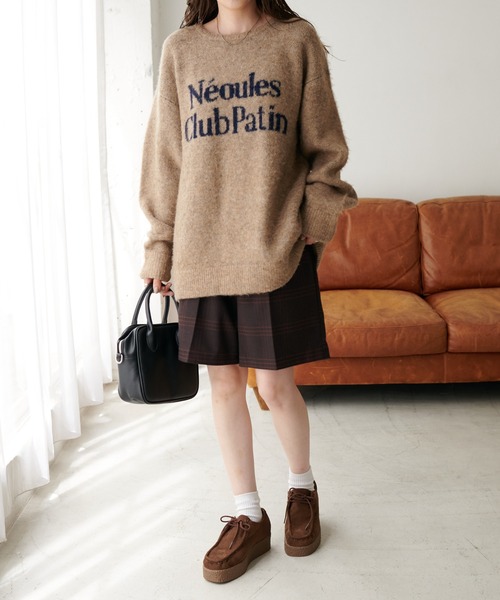 【セール】【ユニセックス/WEB限定】ダブルジャガードロゴビッグニットプルオーバー（ニット/セーター）｜DISCOAT（ディスコート）