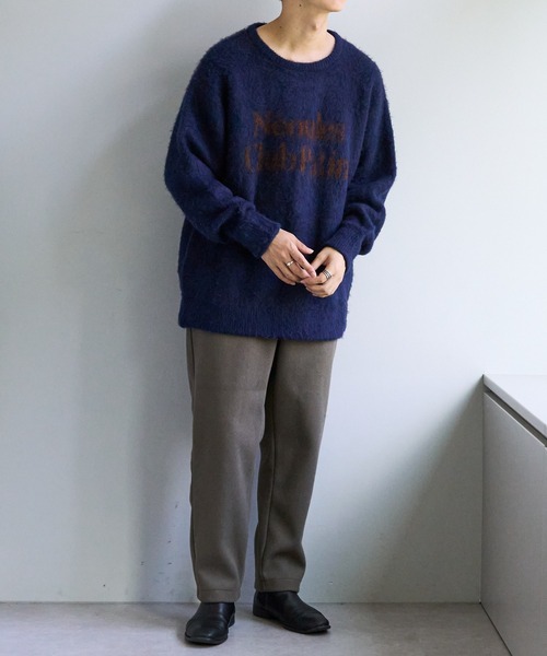 【セール】【ユニセックス/WEB限定】ダブルジャガードロゴビッグニットプルオーバー（ニット/セーター）｜DISCOAT（ディスコート）