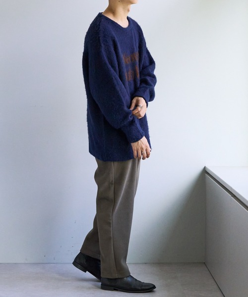 【セール】【ユニセックス/WEB限定】ダブルジャガードロゴビッグニットプルオーバー（ニット/セーター）｜DISCOAT（ディスコート）