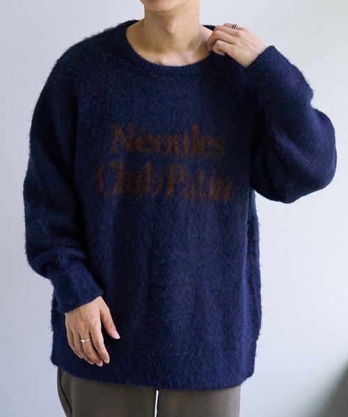 【セール】【ユニセックス/WEB限定】ダブルジャガードロゴビッグニットプルオーバー（ニット/セーター）｜DISCOAT（ディスコート）