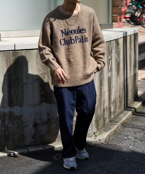 【セール】【ユニセックス/WEB限定】ダブルジャガードロゴビッグニットプルオーバー（ニット/セーター）｜DISCOAT（ディスコート）