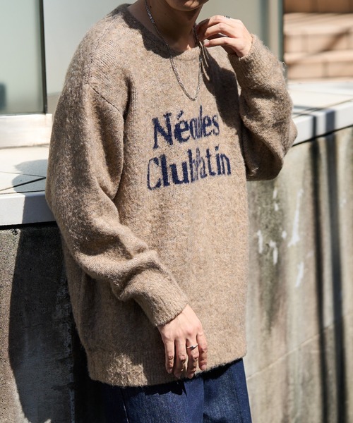 【セール】【ユニセックス/WEB限定】ダブルジャガードロゴビッグニットプルオーバー（ニット/セーター）｜DISCOAT（ディスコート）