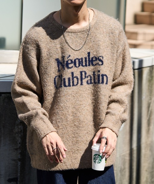 【セール】【ユニセックス/WEB限定】ダブルジャガードロゴビッグニットプルオーバー（ニット/セーター）｜DISCOAT（ディスコート）