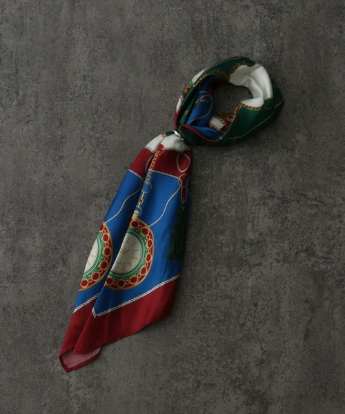 Art re A select（アトリエセレクト）の「SILKYFABRIC PATTERNED SCARF/シルキーファブリック アソート 総柄 ストール スカーフ（バンダナ/スカーフ・メンズ・ブラック系その他/ホワイト系その他/レッド系その他/ブラック系その他2/グレー系その他/ブルー系その他・FREE）」の6枚目の写真