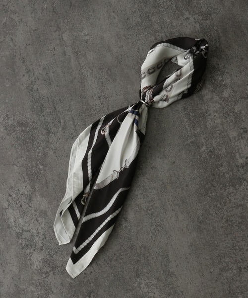 Art re A select（アトリエセレクト）の「SILKYFABRIC PATTERNED SCARF/シルキーファブリック アソート 総柄 ストール スカーフ（バンダナ/スカーフ・メンズ・ブラック系その他/ホワイト系その他/レッド系その他/ブラック系その他2/グレー系その他/ブルー系その他・FREE）」の9枚目の写真