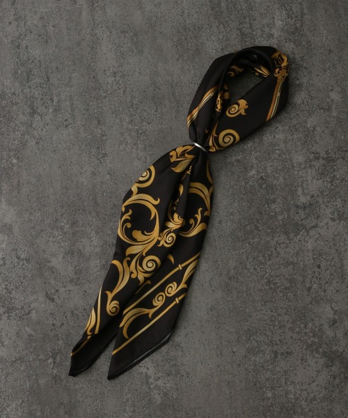 Art re A select（アトリエセレクト）の「SILKYFABRIC PATTERNED SCARF/シルキーファブリック アソート 総柄 ストール スカーフ（バンダナ/スカーフ・メンズ・ブラック系その他/ホワイト系その他/レッド系その他/ブラック系その他2/グレー系その他/ブルー系その他・FREE）」の10枚目の写真