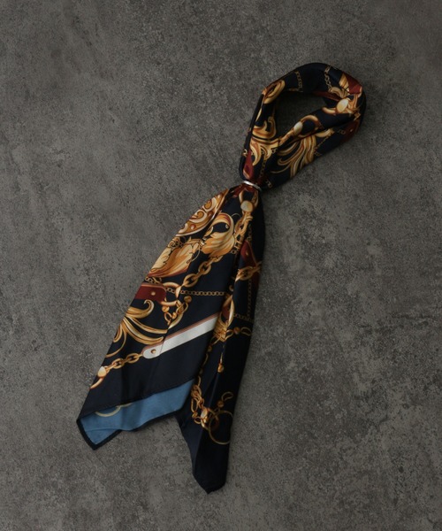 Art re A select（アトリエセレクト）の「SILKYFABRIC PATTERNED SCARF/シルキーファブリック アソート 総柄 ストール スカーフ（バンダナ/スカーフ・メンズ・ブラック系その他/ホワイト系その他/レッド系その他/ブラック系その他2/グレー系その他/ブルー系その他・FREE）」の11枚目の写真