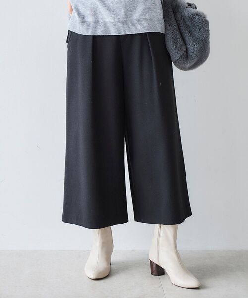 le.coeur blanc(ルクールブラン)の「ツイードライクワイドクロップドパンツ(スラックス・レディース・グレー系その他/グレー/ブラック・36/38)」の2枚目の写真