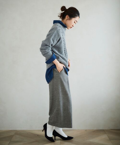 le.coeur blanc(ルクールブラン)の「ツイードライクワイドクロップドパンツ(スラックス・レディース・グレー系その他/グレー/ブラック・36/38)」の10枚目の写真