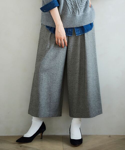 le.coeur blanc(ルクールブラン)の「ツイードライクワイドクロップドパンツ(スラックス・レディース・グレー系その他/グレー/ブラック・36/38)」の12枚目の写真