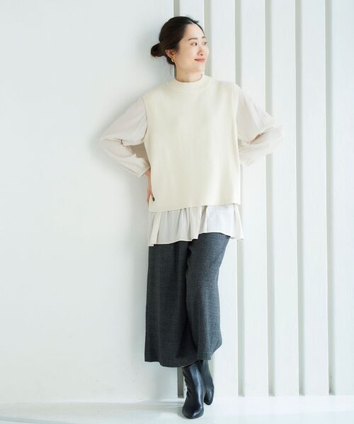 le.coeur blanc(ルクールブラン)の「ツイードライクワイドクロップドパンツ(スラックス・レディース・グレー系その他/グレー/ブラック・36/38)」の18枚目の写真