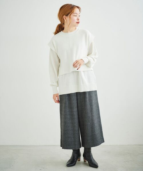 le.coeur blanc(ルクールブラン)の「ツイードライクワイドクロップドパンツ(スラックス・レディース・グレー系その他/グレー/ブラック・36/38)」の21枚目の写真