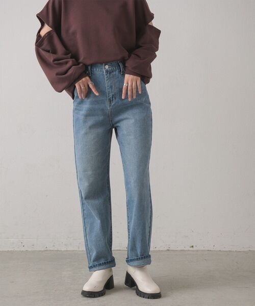 RETRO GIRL(レトロガール)の「ストレートデニムPT(その他パンツ・レディース・ダークブルー/インディゴブルー/ブラック・FREE)」の3枚目の写真