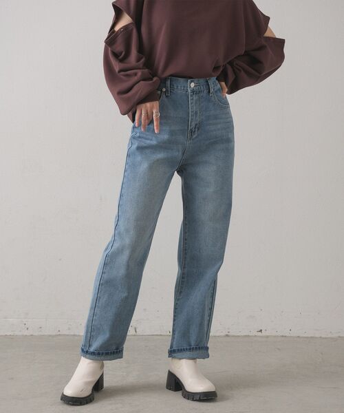 RETRO GIRL(レトロガール)の「ストレートデニムPT(その他パンツ・レディース・ダークブルー/インディゴブルー/ブラック・FREE)」の19枚目の写真