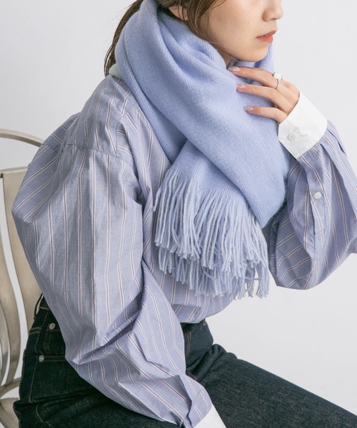 KBF（ケイビーエフ）の「リバーシブル無地ストール（マフラー・レディース・パープル系その他/ベージュ系その他/グリーン系その他・ONE）」の3枚目の写真