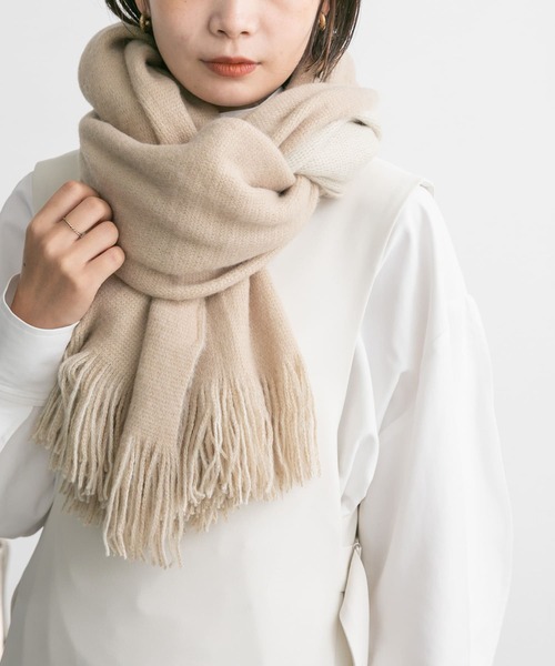 KBF（ケイビーエフ）の「リバーシブル無地ストール（マフラー・レディース・パープル系その他/ベージュ系その他/グリーン系その他・ONE）」の5枚目の写真