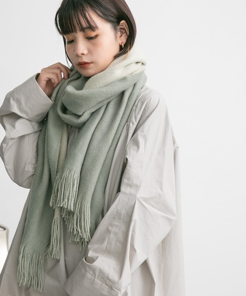 KBF（ケイビーエフ）の「リバーシブル無地ストール（マフラー・レディース・パープル系その他/ベージュ系その他/グリーン系その他・ONE）」の8枚目の写真