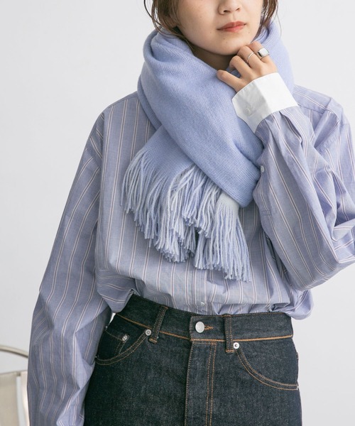 KBF（ケイビーエフ）の「リバーシブル無地ストール（マフラー・レディース・パープル系その他/ベージュ系その他/グリーン系その他・ONE）」の9枚目の写真