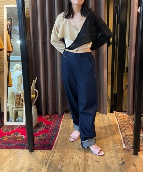 papier（パピエ）の「papier/パピエ/Highwest jeans（デニムパンツ 
