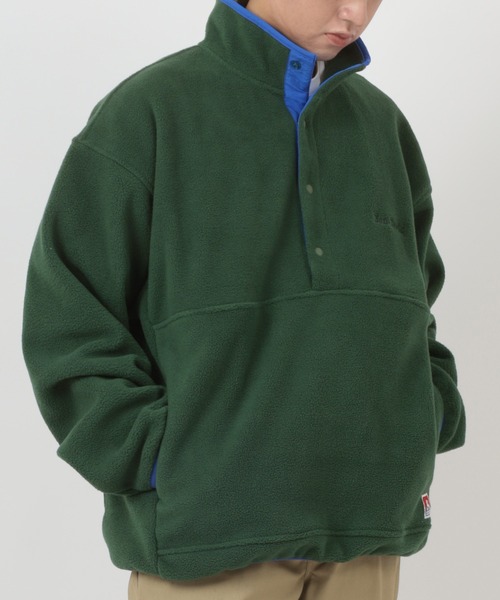 BEN DAVIS(ベンデイビス)の「【BEN DAVIS/ベンデイビス】ブランドロゴ刺繍 スタンドスナップボタン フリースヘンリーネック/ハーフボタン プルオーバー/ ビッグシルエット(スウェット・レディース・ダークグリーン/グレー/ライトブルー・M/L/XL)」の18枚目の写真