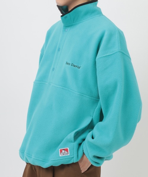 BEN DAVIS(ベンデイビス)の「【BEN DAVIS/ベンデイビス】ブランドロゴ刺繍 スタンドスナップボタン フリースヘンリーネック/ハーフボタン プルオーバー/ ビッグシルエット(スウェット・レディース・ダークグリーン/グレー/ライトブルー・M/L/XL)」の21枚目の写真