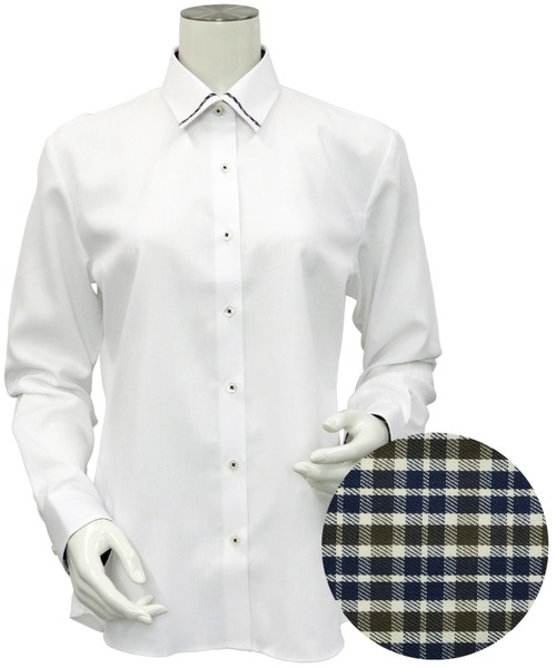 TOKYO SHIRTS（トウキョウシャツ）の「透け防止 形態安定ノーアイロン レギュラー 長袖ビジネスワイシャツ（ビジネスシャツ・レディース・ホワイト・XS/S/M/L/LL/XL）」の5枚目の写真