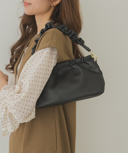 RODE SKO(ロデスコ)の「ギャザーハンドル2WAYバッグ(ハンドバッグ・レディース・ブラック/オフホワイト・ONE)」の12枚目の写真