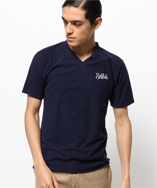 VENCEEXCHANGE(ヴァンスエクスチェンジ)の「ブークレーパイルTシャツ (Tシャツ/カットソー・メンズ・ネイビー/オフホワイト/グレー・MEDIUM/LARGE)」の3枚目の写真