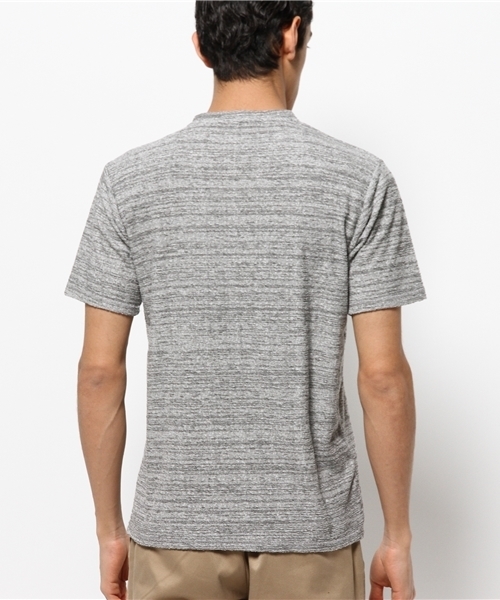 VENCEEXCHANGE(ヴァンスエクスチェンジ)の「ブークレーパイルTシャツ (Tシャツ/カットソー・メンズ・ネイビー/オフホワイト/グレー・MEDIUM/LARGE)」の8枚目の写真