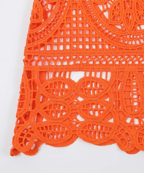 miette（ミエット）の「ﾊﾞｯｸﾍﾞﾙﾄﾚｰｽｷｬﾐｿｰﾙﾜﾝﾋﾟｰｽ（ワンピース・レディース・オレンジ/ブラック/ブルー・FREE）」の14枚目の写真