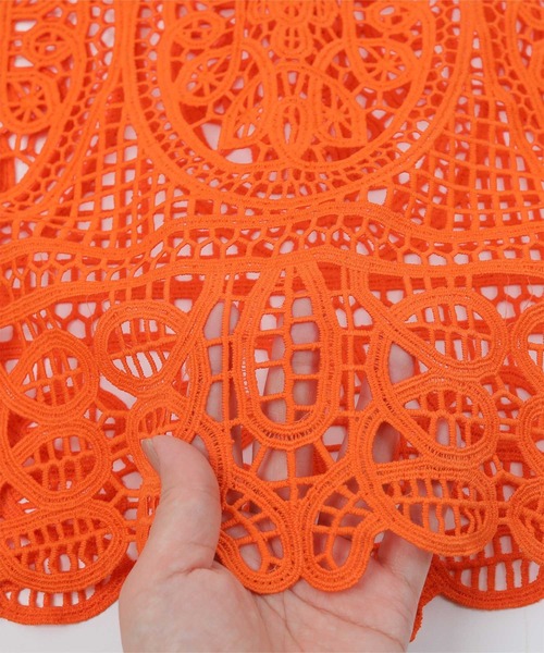 miette（ミエット）の「ﾊﾞｯｸﾍﾞﾙﾄﾚｰｽｷｬﾐｿｰﾙﾜﾝﾋﾟｰｽ（ワンピース・レディース・オレンジ/ブラック/ブルー・FREE）」の10枚目の写真