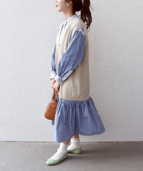 SHIPS any(シップス エニィ)の「SHIPS any:〈手洗い可能〉オーバーダイ ベスト◇(ベスト・レディース・ネイビー/オレンジ/ベージュ・ONE SIZE)」の16枚目の写真