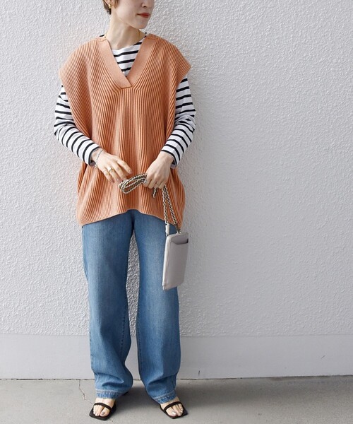 SHIPS any(シップス エニィ)の「SHIPS any:〈手洗い可能〉オーバーダイ ベスト◇(ベスト・レディース・ネイビー/オレンジ/ベージュ・ONE SIZE)」の20枚目の写真